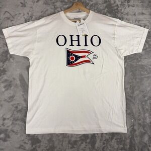 Homefield Ohio Flag Graphic T-Shirt Men's Size XL Short Sleeve White NWT